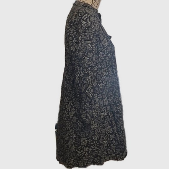 Old Navy Leaf Split Neck Long Sleeve Shirt Dress Gray & White, EUC -Size XS - Picture 5 of 10